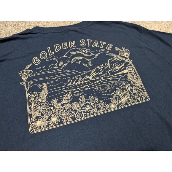 Old Navy Shirt Mens Medium M Short Sleeve California The Golden State Blue * - Picture 5 of 6